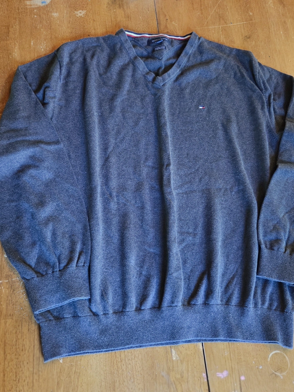 Tommy Hilfiger Men's Charcoal V-Neck Sweater